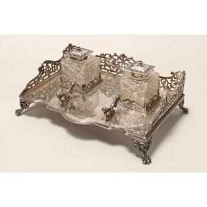 Late Victorian sterling silver inkwell, hallmarked Sheffield,…