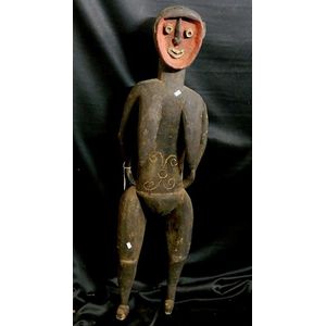 An ancestor sculpture, Nogwi, Papua New Guinea in female form…