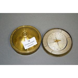 Rare antique portable sun dial circa 1780-1805, gilt brass case,…