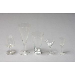 Set of vintage mid-century Danish crystal stemware glasses,…