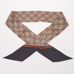 Gucci brand new taupe silk scarf - Vintage Lux