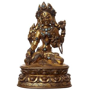 16th Century Tibetan Gilt Bronze White Tara Statue - Bronze - Oriental