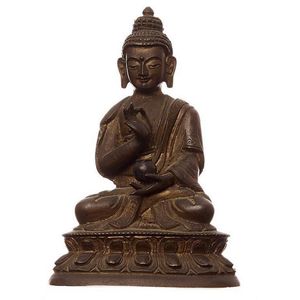 Bronze Maitreya Statue with Double Lotus Pedestal and Mudra - Bronze ...