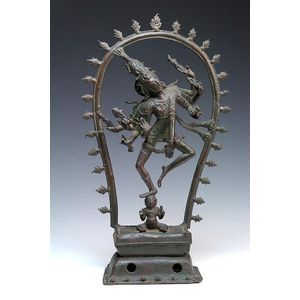A 19th century bronze figure of Shiva Nataraja, modelled in the&hellip;