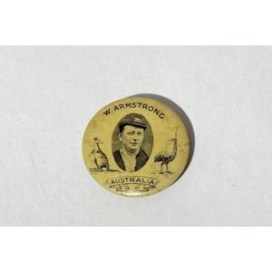 (1921) W.Armstrong Australia, pin badge, portrait of Armstrong…