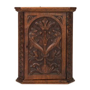 South Australian Antique Corner Cabinet with Carved Griffin Heads ...