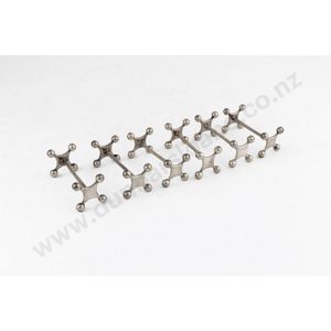 Set of 6 silver plated knife rests, the concave ends with ball…
