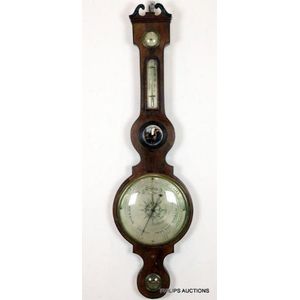 A Georgian mahogany wheel barometer, signed Dubini, Beauchamp…