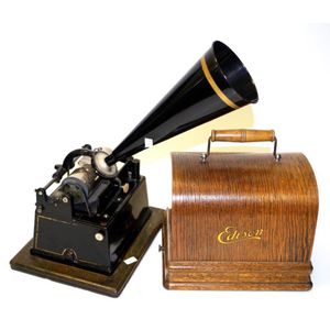 Rare Victorian Edison 'Gem' black phonograph circa 1898,…