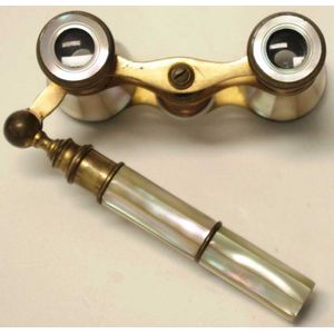 Pair mother of pearl cased opera glasses pair early brass opera…