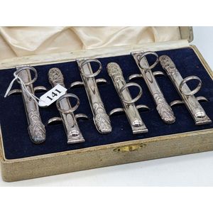 Silverplate asparagus tongs, set of six by stock Australia, in…