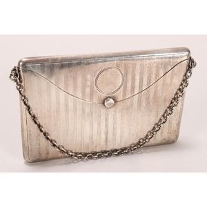 George V sterling silver card case, hallmarked Birmingham, 1912,…