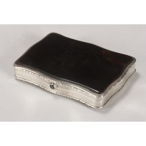 Continental silver and tortoiseshell card case, marked 800, of…