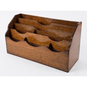 An antique English oak desk tidy, late 19th century, 21 cm high,…