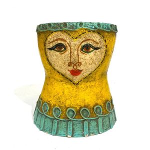 A vintage Capistrano painted paper mache woman figure, c.1950,…