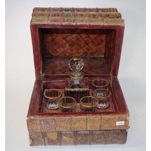 Vintage book form cased liqueur set vintage book form leather…