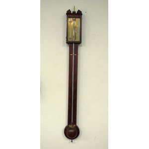Antique Della Torre, London mercury barometer with cross banded…