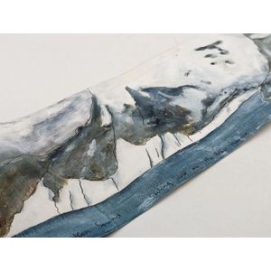 H.R.S. Hand painted scroll, acrylic on paper 'King Haarkon…