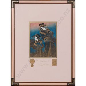 Karel Burrows, Courtesans II, mixed media on handmade paper…
