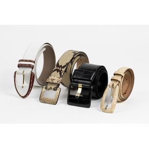 A collection of four various leather and snake skin women's…
