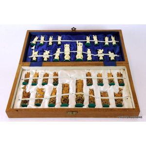 Vintage Small Wooden Travel Chess Set With Drawer 15.5cm X -  UK