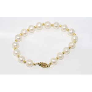 14k Gold Clasp Pearl Bracelet - Bracelets Bangles - Jewellery