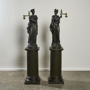 A pair of Regency figure gas lights by James de Ville, 1811,&hellip;
