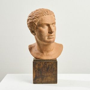 A French Art Deco bust of Aviator Jean Mermoz by Lucien Gibert,…