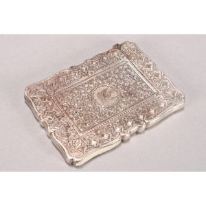 Victorian sterling silver card case, hallmarked Birmingham,…