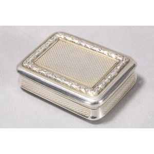George III gilt sterling silver snuff box, hallmarked London,…