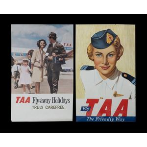 2 Trans Australia Airlines TAA travel posters, 'Fly TAA the…