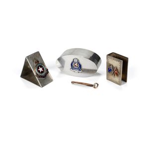 4 Ocean liner souvenirs, includes hallmarked sterling silver…