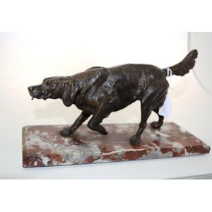 Vintage spelter dog figure fob watch holder standing figure of…