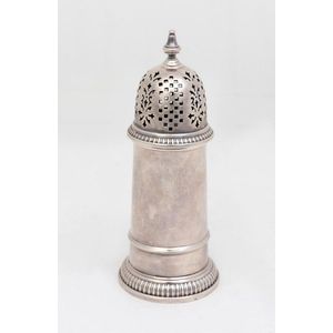 A George I style silver plate sugar caster, English, 20th…