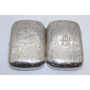 Victoria sterling silver bulbous cigar case, heavily engraved…