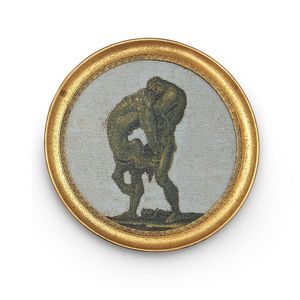 A 19th century micro mosaic, depicting Daniel and the Lion,…