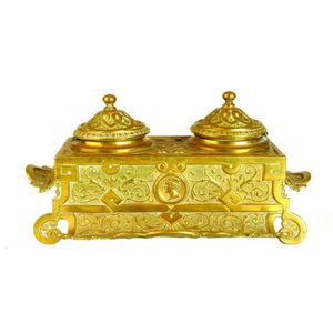 A rare historical brass inkstand belonging to Capt. Robert…