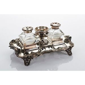 Victorian silver inkwell, mark of Henry Wilkinson & Co.,…