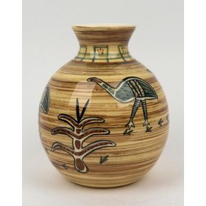 Emu-adorned Martin Boyd Pottery Vase: Authentic Australian Artistry ...