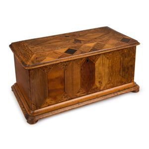 William Norrie antique New Zealand timber box, totara, puriri,…