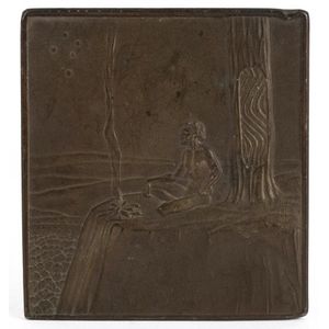 Scar Tree Display Bronzed Aboriginal Man and Scar Tree Plaque, 19th/20th Century - Zother ...