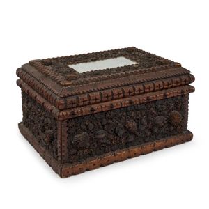 An antique Australian folk art jewellery box adorned with…
