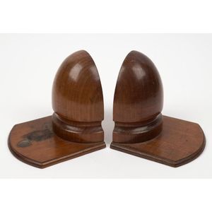 A pair of antique Australian blackwood bookends, one mounted…