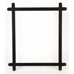 An Australian cedar folk art picture frame with ebonized finish,…