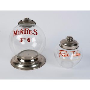 'Minties' and 'Red Tulip' point of sale advertising glass…