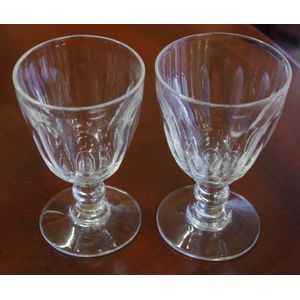 Etched Crystal Whiskey Glasses, English, Late Victorian