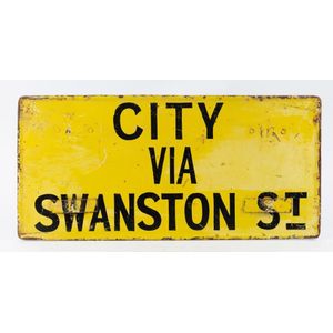 Tram destination signs comprising 'East Coburg', 'City Via…