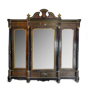 A Louis XV style Boulle three door wardrobe, 19th century, 250…