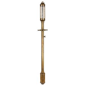 A brass and mercury gimble and stick marine barometer,…