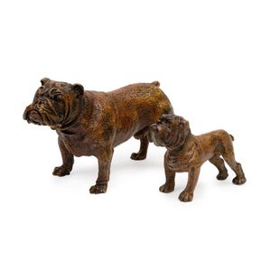 Two Austrian cold painted bulldog figurines by Franz Bergman…
